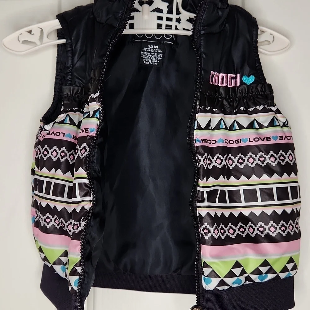 COOGI Full Zip Puffer Vest Girls Size 12M